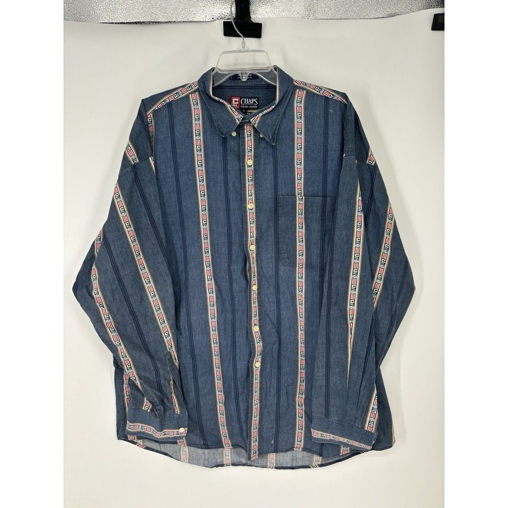 Chaps Ralph Lauren Red White And Blue All Over Print AOP USA American Flag XL